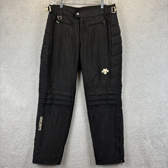 Descente Ski Pants 34 x 29 Black Snowboard Waterproof Insulated Adjustable - Picture 1 of 10